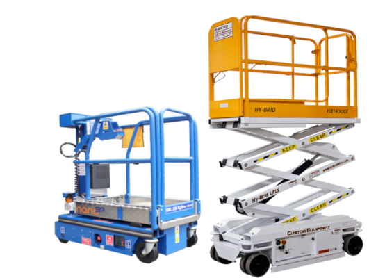 Power Tower Nano SP Vertical Lift and Hy-Brid HB1430CE Scissor LIft