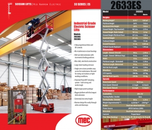 MEC 2633ES Electric Scissor LIft