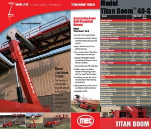 MEC 40-S self propelled Titan Boom