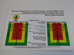 Part No. EWPES Distance from Powerline Sticker clearance requirements