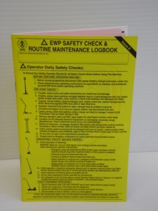 Part No. EWPLB EWP Safety Check and Routine Maintenance Logbook